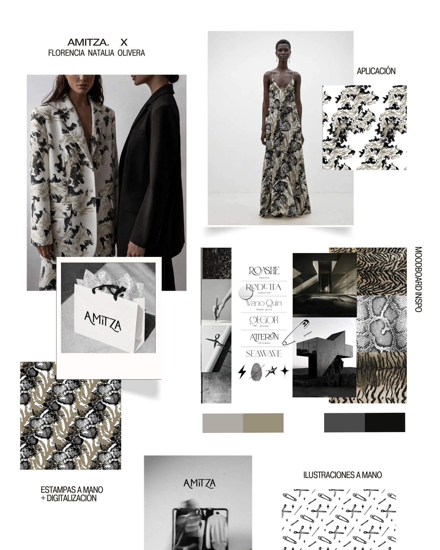 Proyecto Amitza — estampas a mano y digitalización