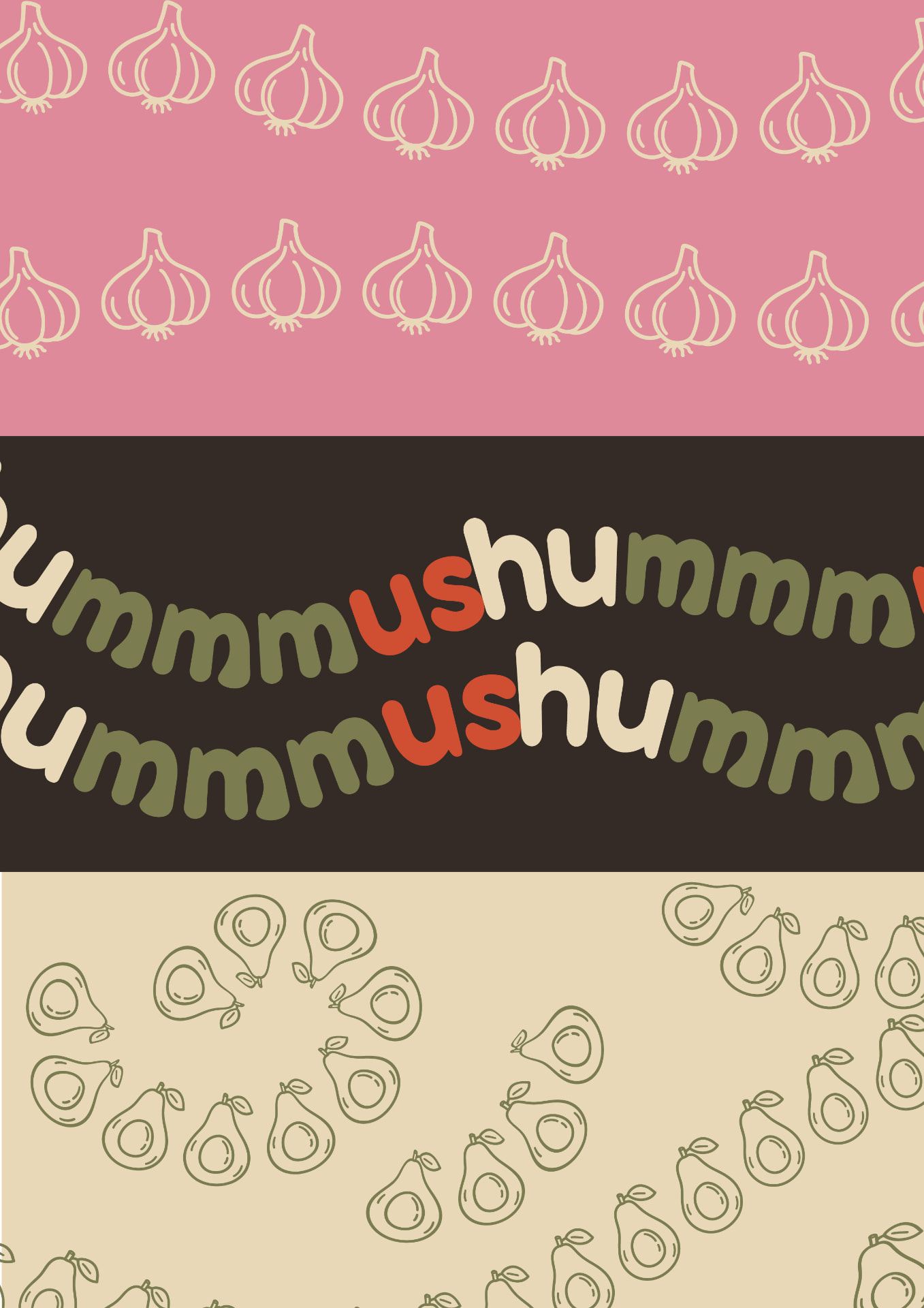 Desafío creativo — patrones y lettering para marca de hummus