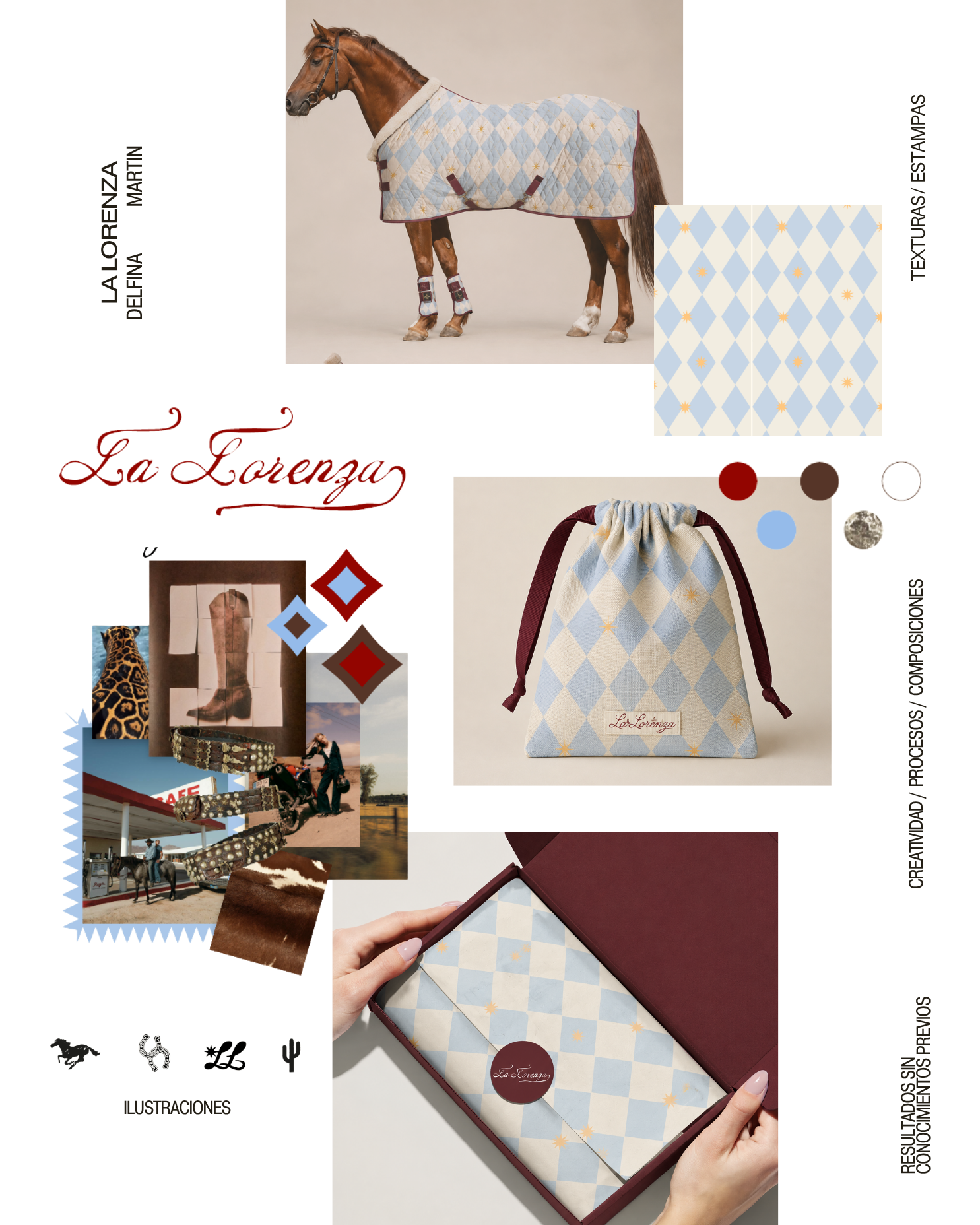 Proyecto La Lorenza — identidad, texturas y estampas